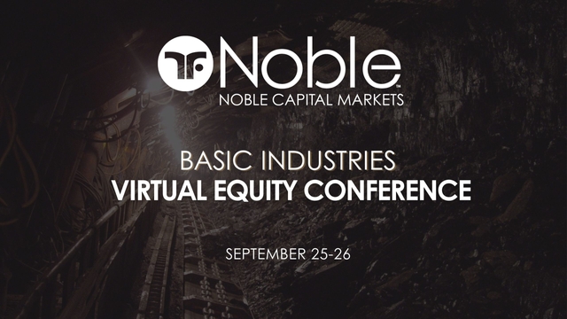 Noble Capital Markets Emerging Growth Basic Industries Virtual Conference Presenting Companies